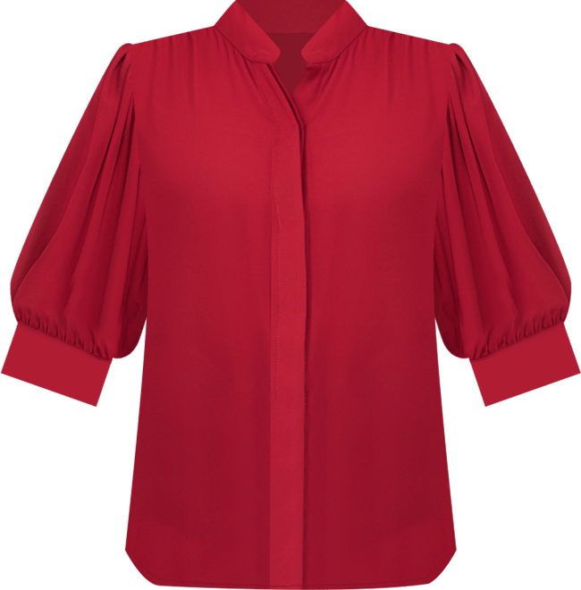 Women's 3/4-Sleeve Collared Button Down Top