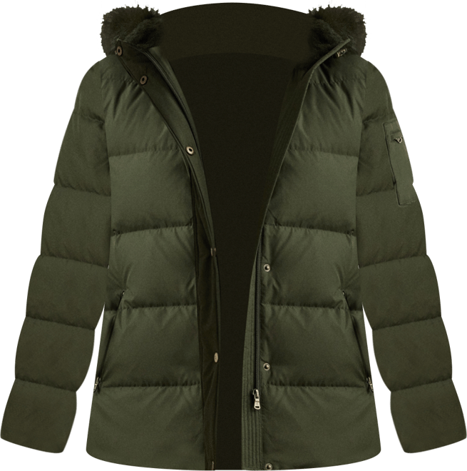 Women's Faux-Fur Hooded Puffer Coat