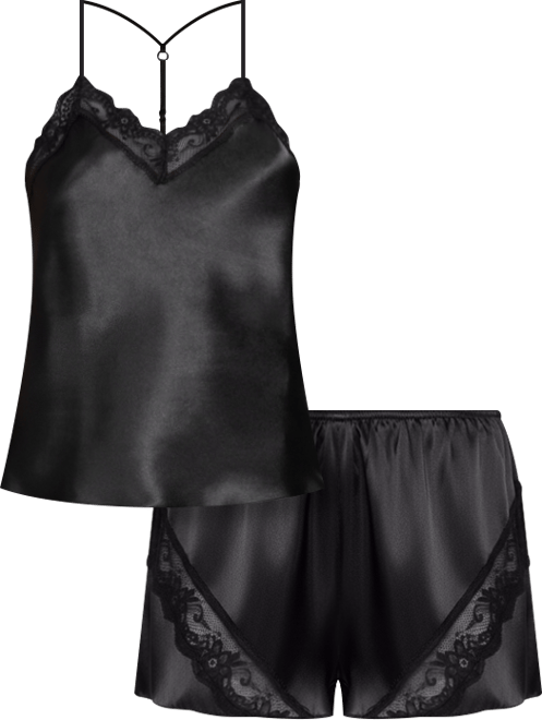 Women's 2-Pc. Lace-Trim Satin Camisole & Shorts Set