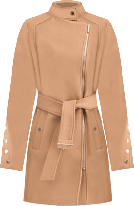Michael  Women's Asymmetric Belted Coat, Exclusively at Macy's