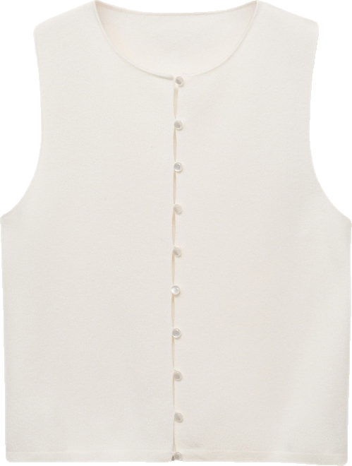 Women's Buttoned Fine-Knit Vest