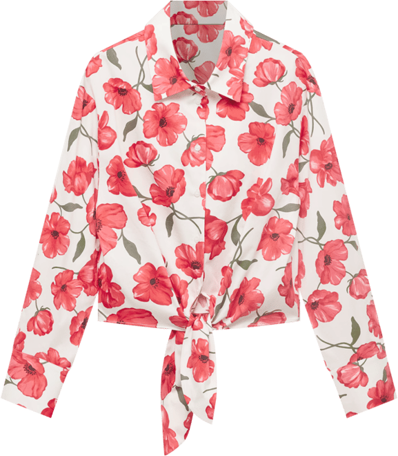 Women's Floral-Print Poplin Shirt