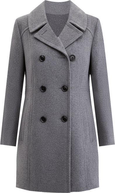 Petite Double-Breasted Peacoat, Exclusively at Macy's