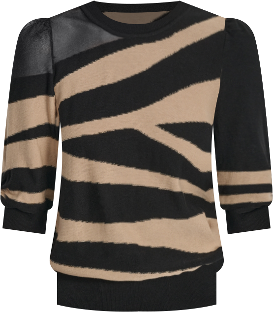 Women's Zebra-Print 3/4-Sleeve Sweater