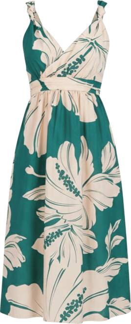 Women's Sleeveless V Neck Midi Dress