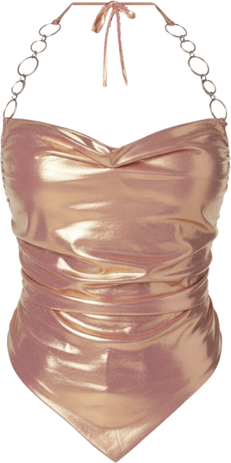 Metallic Handkerchief Top