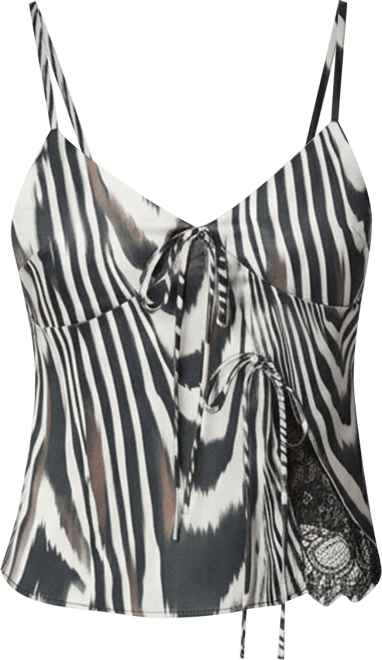 Women's Tie Front Satin Cami