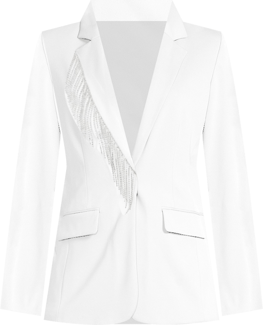 Women's Rhinestone Fringe Tailored Blazer
