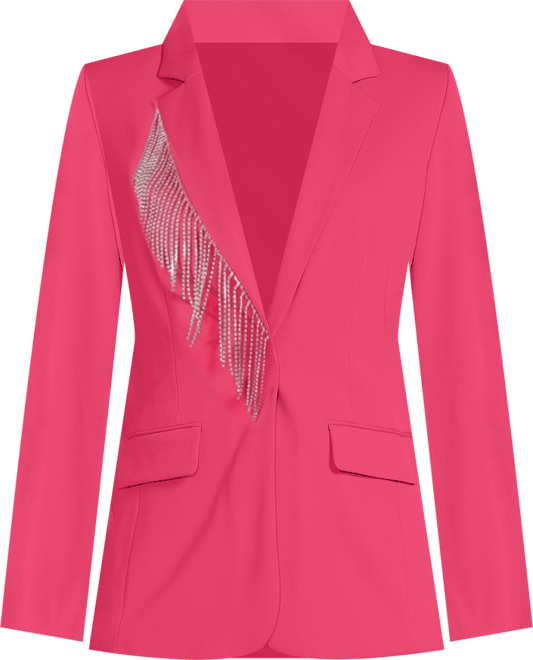 Women's Rhinestone Fringe Tailored Blazer