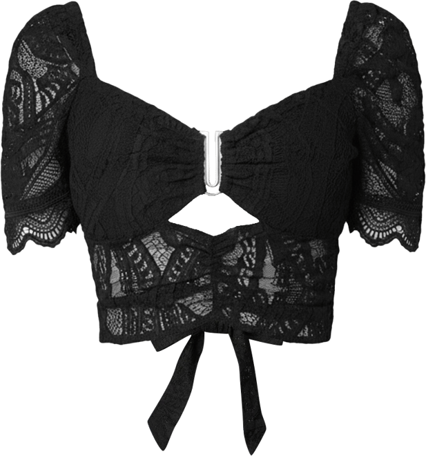 Women's Puff Sleeve Lace Top