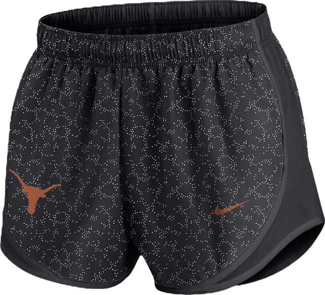 Women's Black Texas Longhorns Tempo Pattern Performance Shorts