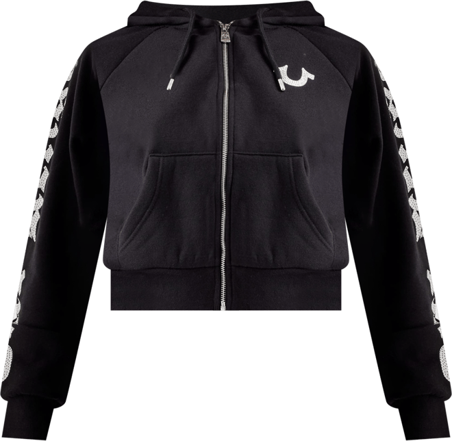 True Religion Crystal Full-Zip Fleece Hoodie