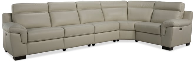 Julius Ii 5-Pc. Leather L Sectional with 2 Power Recliners, Macy's Exclusive