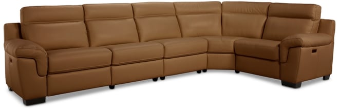 Julius Ii 5-Pc. Leather L Sectional with 2 Power Recliners, Macy's Exclusive