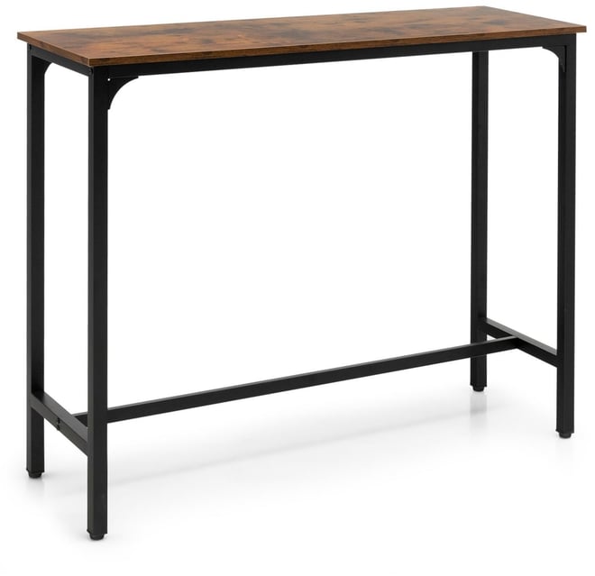 48 Inch Industrial Pub Dining Table with Steel Frame
