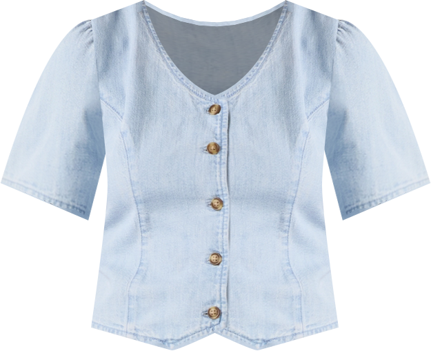 Women's Moxie Cotton Short-Sleeve Denim Blouse