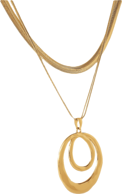 Layered Spiral Pendant Necklace