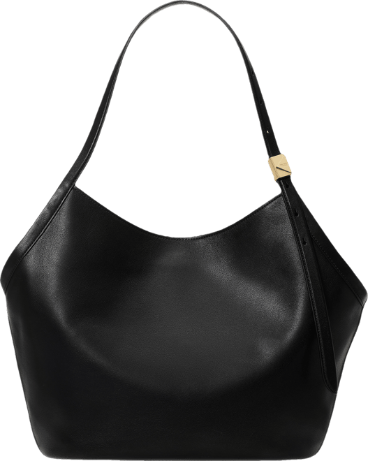 Deco Large Fine Grain Leather Tulip Tote Bag