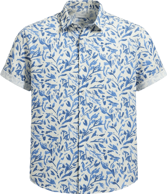 Men's Blue Foliage Strokes Shirt