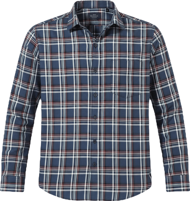 Men's Blue Checkered Regular Fit Casual Shirt