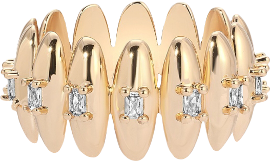 Oval Dome Baguette Band Ring