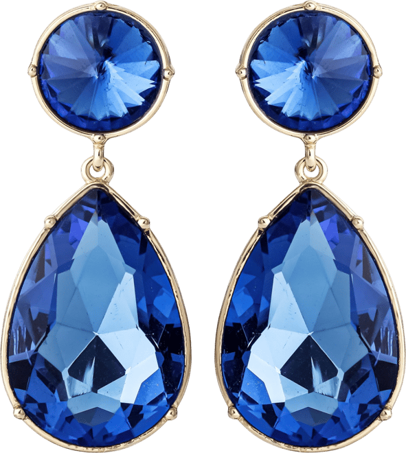 Blue Teardrop Statement Earrings