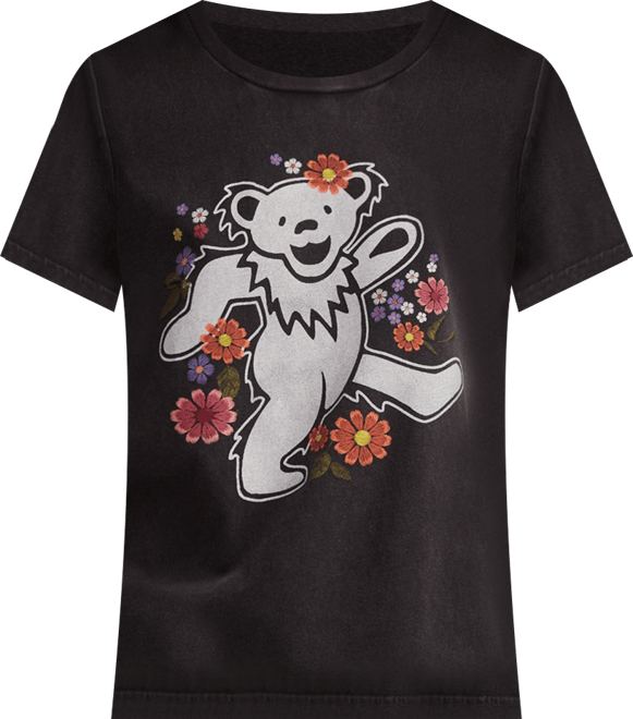 Women's Grateful Dead Flower Bear Classic Crew Neck T-shirt