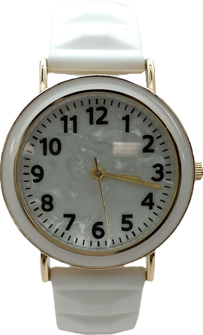 Solid Vibrant Color Everyday Silicone Women Watch, White