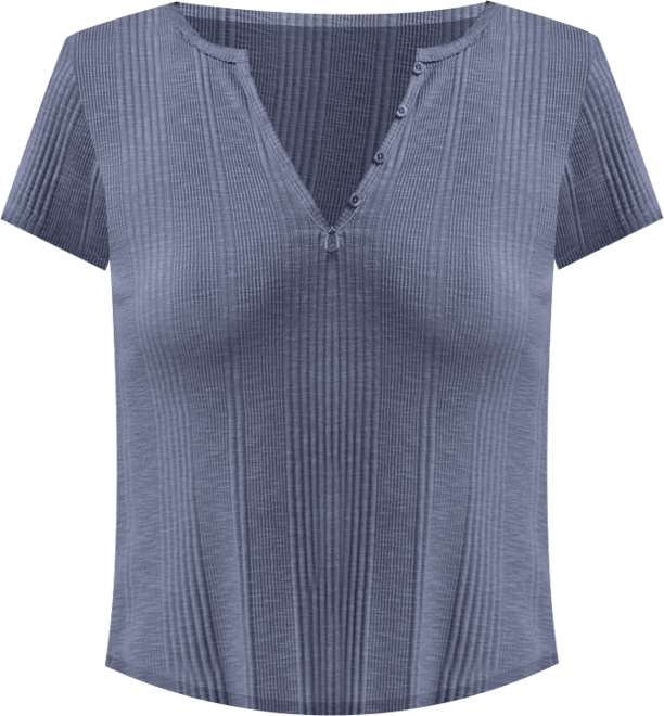 Women's Short Sleeve Henley Neck Top
