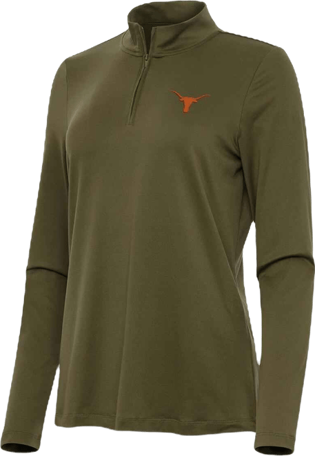 Women's Olive Texas Longhorns Reprocess Quarter-Zip Top