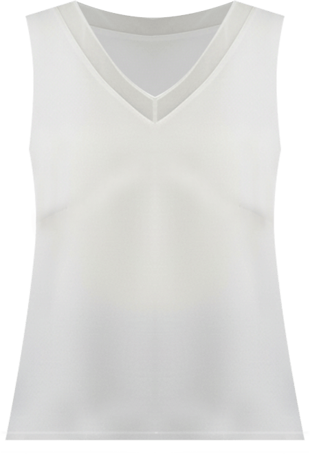 Women's Plus Size V-Neck Blouse With Chiffon Trim