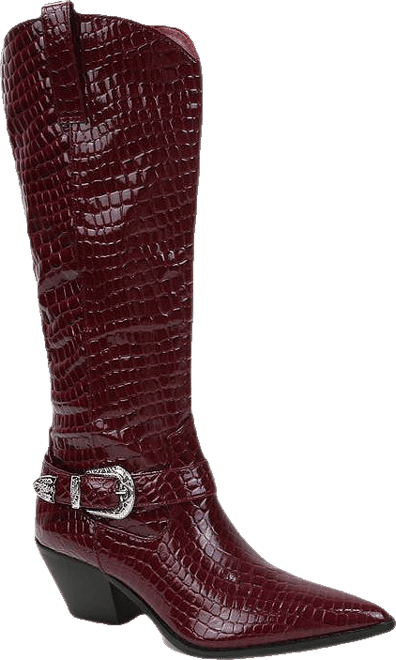 Tristen Croco-Print Western Boots