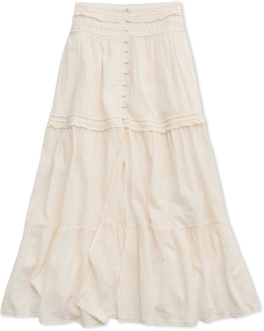 Aerie Boho Button Maxi Skirt