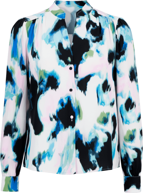 Petite Printed Puff-Sleeve Blouse, Macy's Exclusive