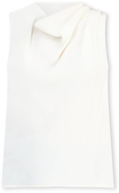 Petite Draped-Neck Sleeveless Top, Macy's Exclusive