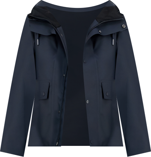 Women's Snap-Front Hooded Waterproof Jacket