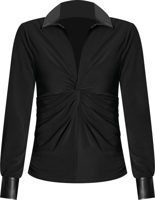 Women's Twist-Front Contrast-Trim Top