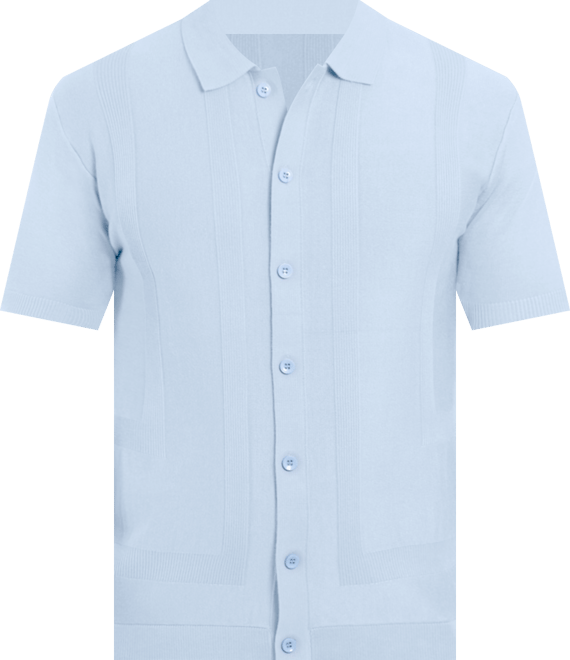 Men's Classic Ribbed Texture Polo Sweater