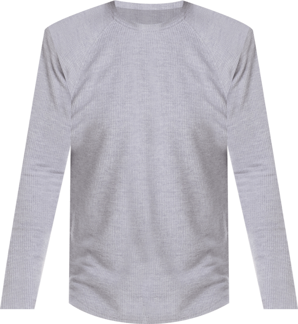 Men's Long Raglan Sleeve Ribbed Crewneck T-Shirt