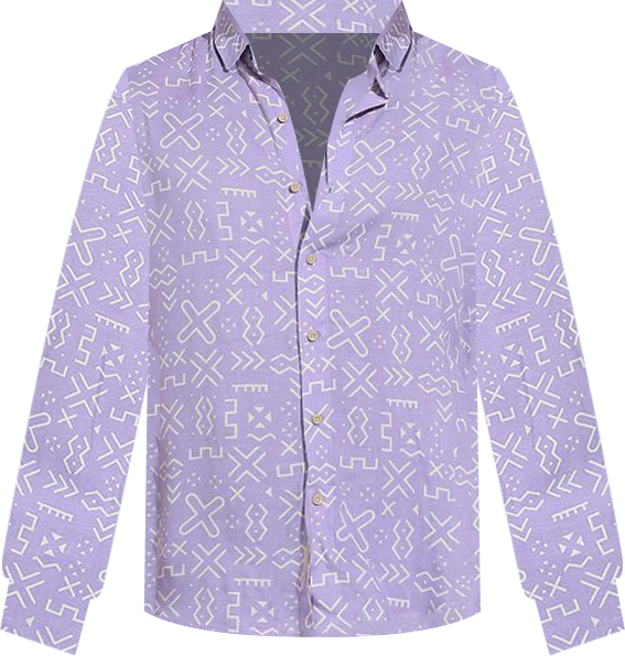 Men's Lavender Minimal Aztec Shirt