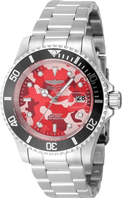 Men's 48568 Pro Diver Quartz 3 Hand Camouflage, Pink