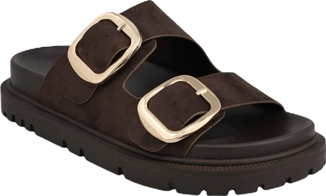 Women's Gen Double Buckle Flat Slide Sandals