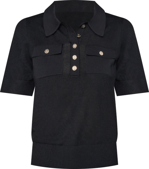 Women's Short-Sleeve Button-Front Sweater