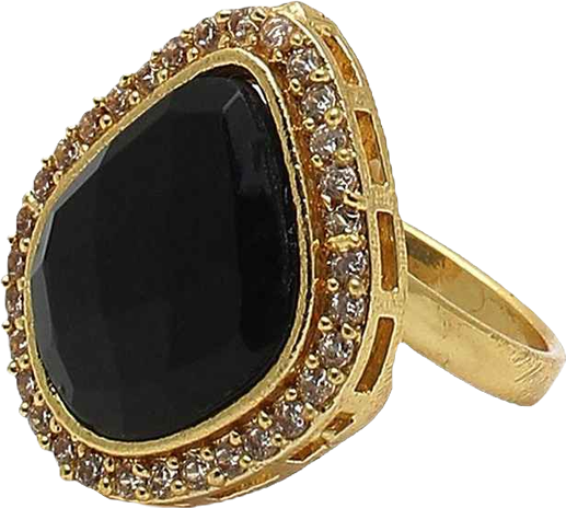 Women's Black Stone Statement Ring