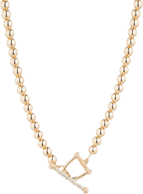 Pave Toggle Beaded 16" Collar Necklace