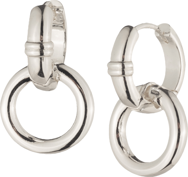 Circle Charm Hoop Earrings