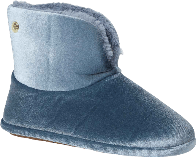 Women's Sara Shiny Velour Bootie House Slipper Boot