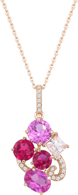 Multi-Gemstone 4-1/2 ct. t.w. Statement Pendant in 14K Gold-Plated Sterling Silver