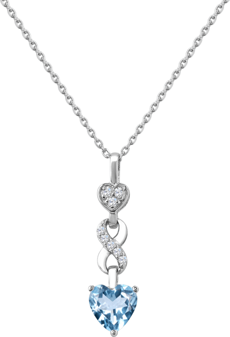 Lab-created Ruby 1-1/3 ct. t.w. Lab-created White Sapphire 1/6 ct. t.w. Heart Infinity Pendant in Sterling Silver