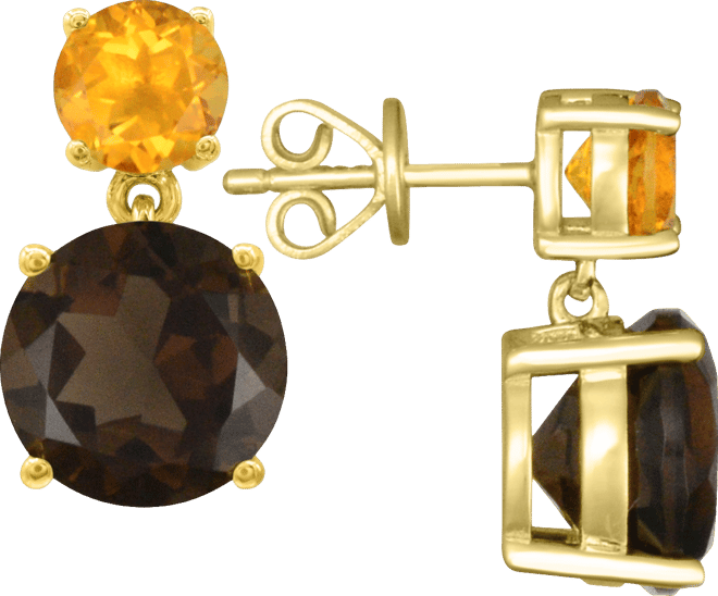 Rose de France 5-5/8 ct. t w. and Amethyst 1-1/3 ct. t.w.Drop Earrings in 14K Gold-Plated Sterling Silver